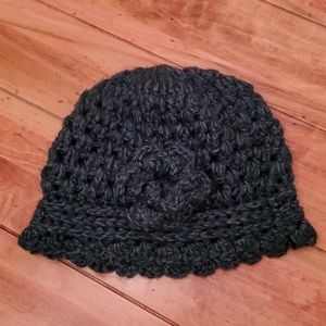 Handmade Crocheted Cloche Hat with Flower